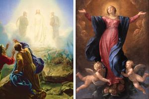 Transfiguration art by Carl Heinrich Bloch; Assumption art by Guido Reni
