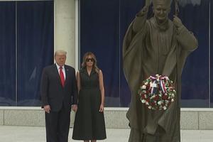 President Trump and First Lady Melania Trump visit the Saint John Paul II Shrine in Washington, D.C. on June 2, 2020.