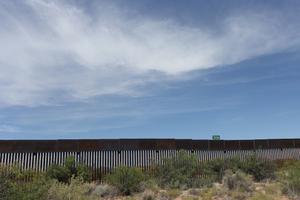 This picture, taken on Aug. 28, shows a portion of the wall on the U.S.-Mexico border seen from Chihuahua state in Mexico.