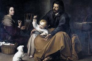 Bartolomé Esteban Murillo, “The Holy Family with a Bird”, ca. 1650