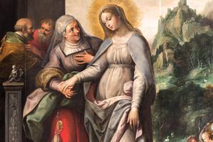 The Visitation of Virgin Mary to Elizabeth by Frans Francken (1581-1642) in St. Paul’s Church (Paulskerk) in Frankfurt am Main, Germany. 