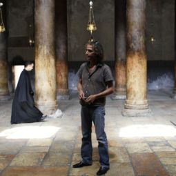 CHURCH OF THE NATIVITY IN BETHLEHEM. A man poses for a photo inside the Church of Nativity in late September in the West Bank town of Bethlehem. Tradition holds that the church is built over the spot where Jesus was born. 