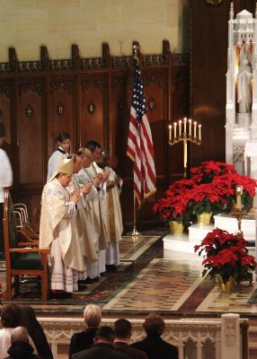 Archishop Burke at a 2006 memorial liturgy for Father John Hardon.
