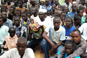 Displaced persons in Maiduguri, who are being cared for by the local Church, in September.
