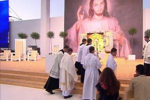 Adoration at the July 30 WYD prayer vigil in Krakow, Poland.