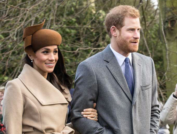 Prince Harry and Meghan Markle attend church services at Sandringham on Christmas Day 2017.