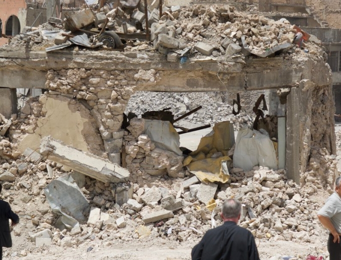 Destruction is seen in the Old City of Mosul May 26. 