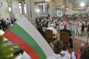 Pope Francis meets Catholics in Bulgaria May 6, 2019. 