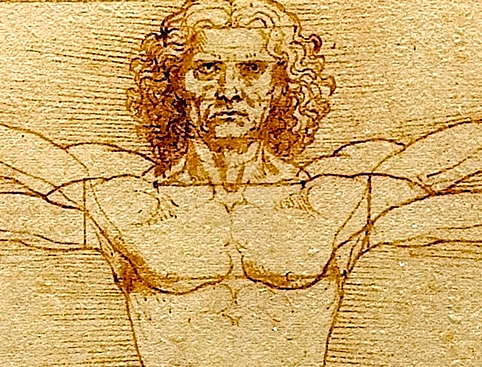 Leonardo da Vinci, “The Vitruvian Man” (detail), c. 1492