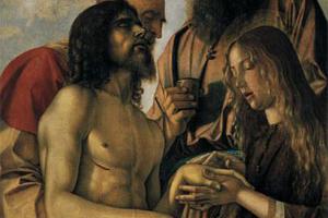 Giovanni Bellini's Lament over the Dead Christ, usually on display at the Vatican Museums, is among the works featured at the Turin exhibit.