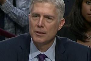 Judge Neil Gorsuch during nomination hearings. 