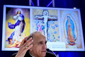 Galveston-Houston Cardinal Daniel DiNardo, president of the USCCB, speaks Nov. 12 during a press conference at the annual U.S. Conference of Catholic Bishops' fall meeting in Baltimore, Maryland. 

