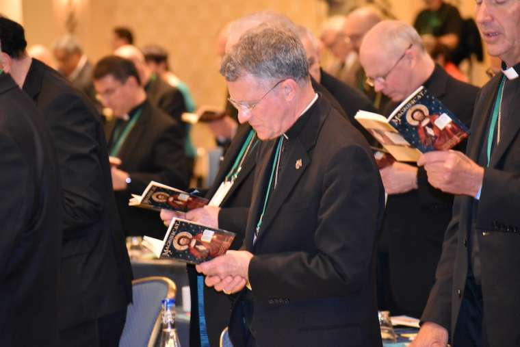 U.S. Bishops in prayer during their Fall meeting in November, 2019. 
