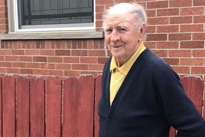 Above, John Rainy is doing well, relying on his faith and good pursuits: ‘God keeps me busy, although it does not take much to keep you busy when you are 88. Give me a good book, and I’m satisfied very easily.’