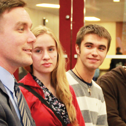 Students who participate in Franciscan University’s new Center for Leadership get to know world leaders such as Alexandre Havard, founder of the Havard Virtuous Leadership Institute, who took part in the program’s distinguished speakers series.