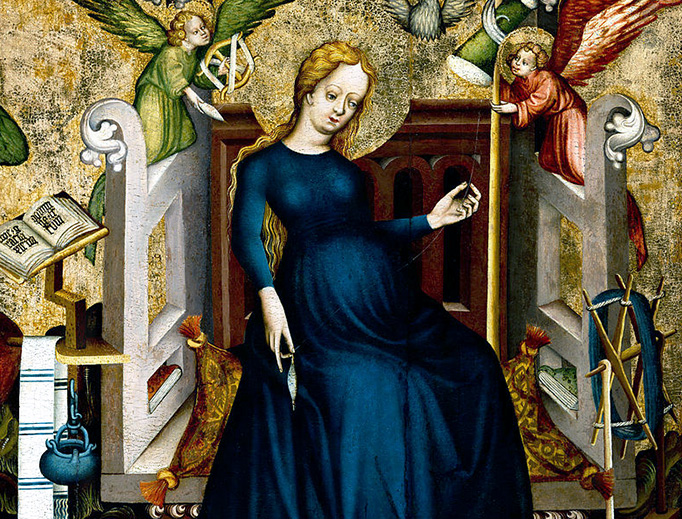 The Pregnant Virgin from Németújvár, 1410, from the Hungarian National Gallery via Wikimedia Commons