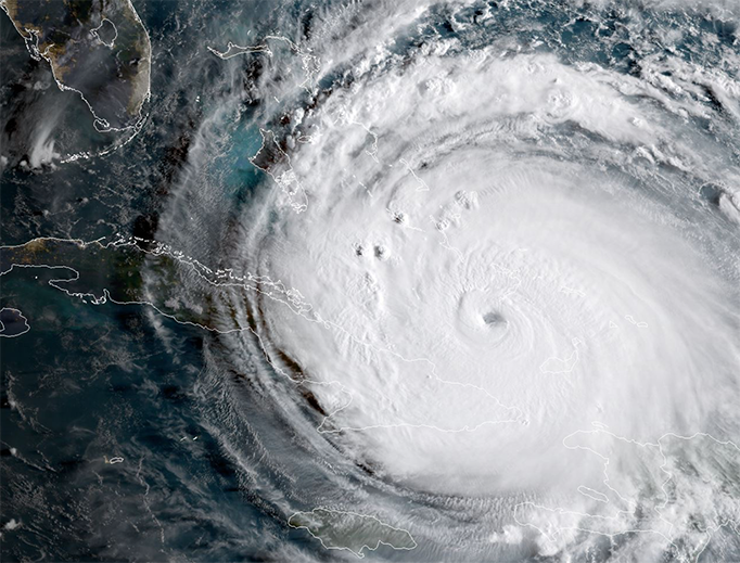Hurricane Irma approaches Florida in this image captured Friday morning by the GOES-16 satellite.