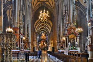 Interior of St. Stephen's Cathedral in Vienna.