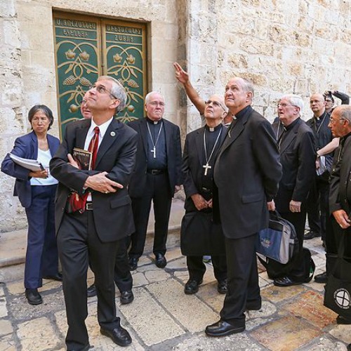 Bishops from the U.S. make a pilgrimage to the Church of the Holy Sepulchre on Sept. 11. 