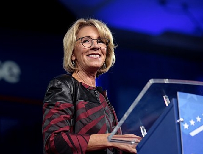 Department of Education Secretary Betsy Devos speaking at CPAC, 2017.