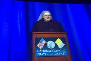 Sister Constance Veit at the May 17 prayer breakfast in Washington.