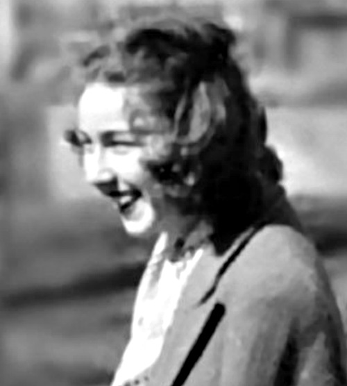 Flannery O'Connor in 1947; stamp image courtesy of the USPS