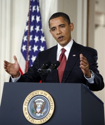President Obama at yesterday's news conference.