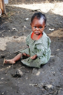 Refugee child at Kanyaruchinya displacement camp in Goma, Democratic Republic of Congo.