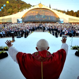 Pope Benedict XVI brings Christ's message of peace to Lebanese youth in Harissa Sept. 15. 