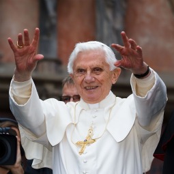 PAPAL WAVE. Pope Benedict XVI greets pilgrims outside the Dom cathedral on Sept. 23 in Erfurt, Germany. The Pope was in Erfurt on the second of a four-day visit to Germany.
