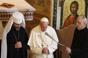 Pope Francis visits the Ukrainian Greek Catholic community in Rome, 2018. 