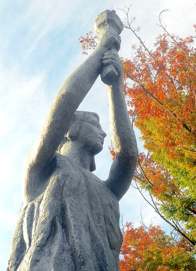 The "Goddess of Democracy" Statue in Washington, DC, also known as the "Victims of Communism Memorial" by Thomas Marsh.