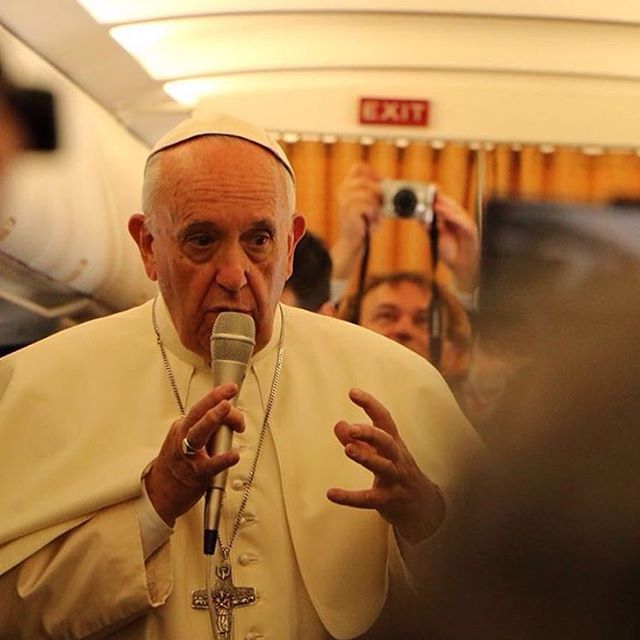 Pope Francis answers questions June 24 en route to Armenia.