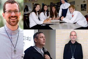 CLOCKWISE, FROM LEFT: Brother Parker Jordan, Mother Teresa Christe, Abbot Philip Anderson, Brother Ken Apuzzo