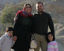 Imprisoned pastor Saeed Abedin with his family.