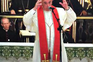 Pope Francis at vespers with priests, religious and seminarians in Havana’s cathedral on Sept. 20.
