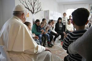 Pope Francis at Leda’s House on March 2. 