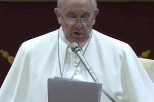 Pope Francis delivers his annual address to Curial officials on Dec. 22.