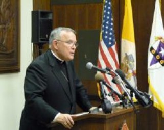 Archbishop Charles Chaput speaks at press conference in Philadelphia Jan. 6.
