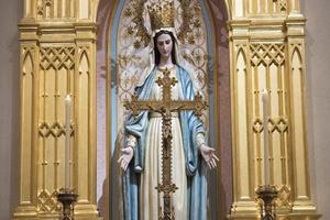 Mary statue inside the Shrine of the Most Blessed Sacrament in Hanceville, Ala.