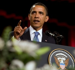 Obama speaks yesterday in Cairo.