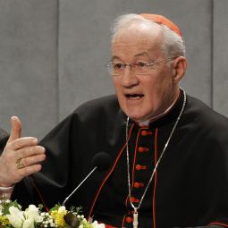 Cardinal Marc Ouellet of Quebec, prefect of the Congregation for Bishops, speaks during a press conference to present Pope Benedict XVI's new book, "Jesus of Nazareth: Holy Week -- From the Entrance Into Jerusalem to the Resurrection," at the Vatican March 10.