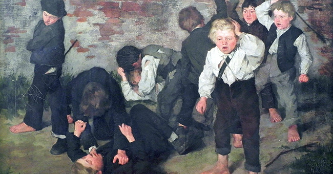Wilhelm Trübner (1851-1917), “Scuffling Boys”