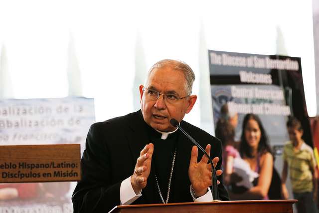 Archbishop José Gomez at the second annual Immigration Summit at Christ Cathedral Feb. 27, 2016. 