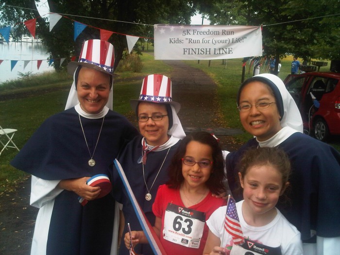 Sisters of Life with race participants.
