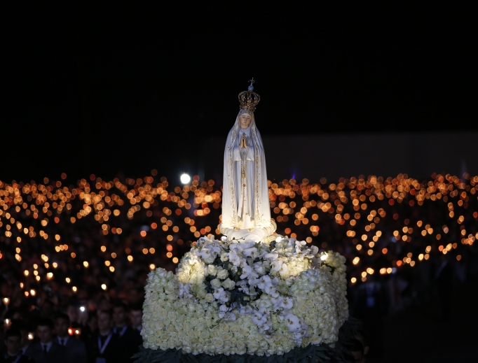 Prayer vigil at the Shrine of Our Lady of Fatima May 12, 2017, in preparation for the 100th anniversary of the Fatima apparitions. 