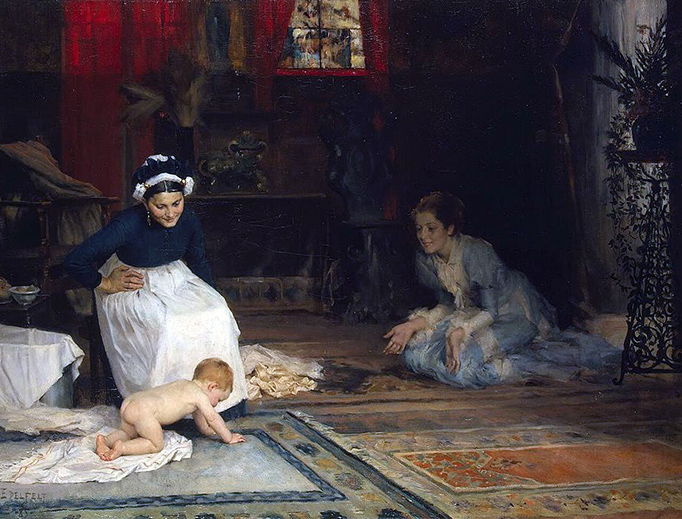 Albert Edelfelt, “In the Nursery” (1885)