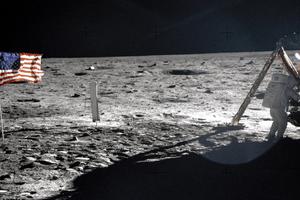 Above, astronaut Neil Armstrong, Apollo 11 mission commander, is shown at the modular equipment storage assembly (MESA) of the lunar module Eagle on the historic first extravehicular activity (EVA) on the lunar surface. Astronaut  Edwin 'Buzz' Aldrin took the photograph with a Hasselblad 70mm camera. Most photos from the mission show Aldrin. This is one of only a few that show Armstrong.