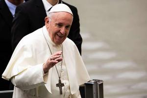 Pope Francis at the general audience Feb. 6. 