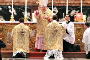 Cardinal Raymond Burke, patron of the Knights of Malta, says Mass in Rome Oct. 25 for the Summorum Pontificum pilgrimage.

